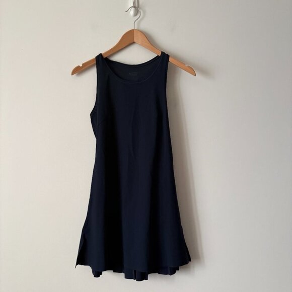 Athleta Match Point Pleated Dress Navy Blue Size Small - Picture 3 of 6